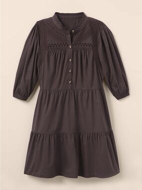 Matilda Jane Good Hart Midnight Sky Tiered Boho Dress Brown Size L
